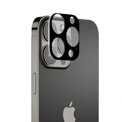 Folie Camera pentru iPhone 15 Pro / 15 Pro Max - Techsuit Full Camera Glass - Negru