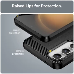 Husa pentru Samsung Galaxy S23 FE - Techsuit Carbon Silicone - Negru Negru