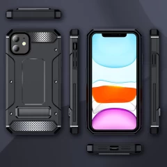 Husa pentru iPhone 11 - Techsuit Hybrid Armor Kickstand - Black Negru