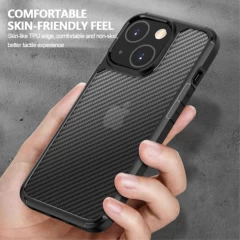 Husa pentru iPhone 15 - Techsuit Carbon Fuse - Black Negru