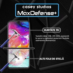 Folie Sticla CASEY STUDIOS pentru Samsung Galaxy A70 / A70s, Full Glue, Duritate Militara, Ultra HD, Protectie Profesionala Ecran 3D, Anti Zgarieturi, Anti Socuri, Margini Negre Negru