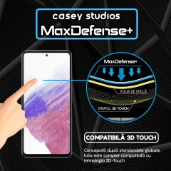Folie Sticla CASEY STUDIOS pentru Samsung Galaxy A53 5G, Full Glue, Duritate Militara, Ultra HD, Protectie Profesionala Ecran 3D, Anti Zgarieturi, Anti Socuri, Margini Negre Negru