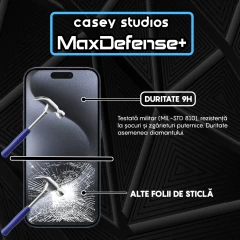 Folie Sticla iPhone 15 Pro Casey Studios Full Screen 9H + Kit de Instalare Cadou Negru