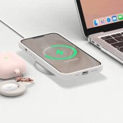 Husa iPhone 13 Pro Casey Studios Premium Soft Silicone - Alb Alb