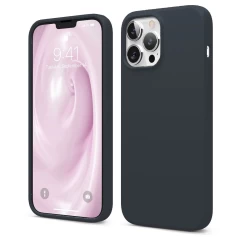 Husa iPhone 13 Pro Casey Studios Premium Soft Silicone - Nectarine Midnight Blue 
