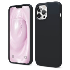 Husa iPhone 13 Pro Casey Studios Premium Soft Silicone - Negru