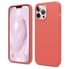 Husa iPhone 13 Pro Casey Studios Premium Soft Silicone - Nectarine Orange 
