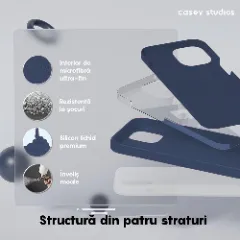 Husa iPhone 15 Casey Studios Premium Soft Silicone Midnight Blue 