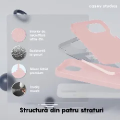 Husa iPhone 15 Casey Studios Premium Soft Silicone Pink Sand