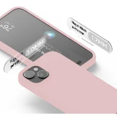 Husa iPhone 15 Casey Studios Premium Soft Silicone Pink Sand