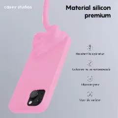 Husa iPhone 15 Casey Studios Premium Soft Silicone Roz
