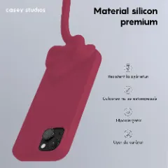 Husa iPhone 15 Casey Studios Premium Soft Silicone Burgundy