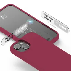 Husa iPhone 15 Casey Studios Premium Soft Silicone Burgundy