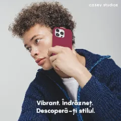 Husa iPhone 15 Casey Studios Premium Soft Silicone Burgundy