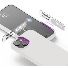 Husa iPhone 15 Plus Casey Studios Premium Soft Silicone Alb
