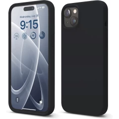 Husa iPhone 15 Plus Casey Studios Premium Soft Silicone Negru 