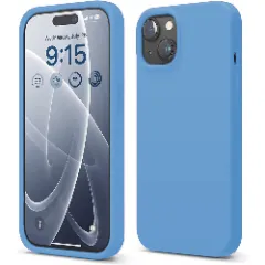 Husa iPhone 15 Plus Casey Studios Premium Soft Silicone Cadet Blue 