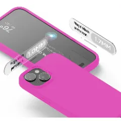 Husa iPhone 15 Plus Casey Studios Premium Soft Silicone Fuchsia