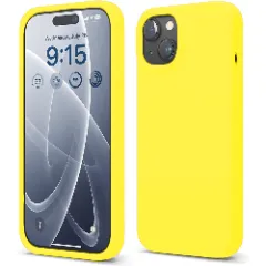 Husa iPhone 15 Plus Casey Studios Premium Soft Silicone Galben 