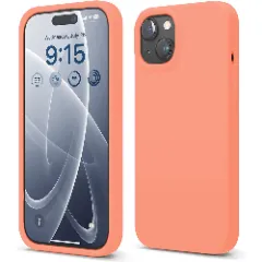 Husa iPhone 15 Plus Casey Studios Premium Soft Silicone Nectarine 