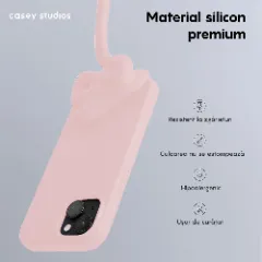 Husa iPhone 15 Plus Casey Studios Premium Soft Silicone Pink Sand 