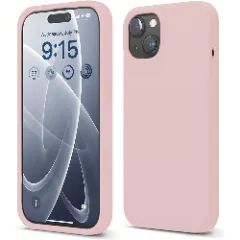 Husa iPhone 15 Plus Casey Studios Premium Soft Silicone Pink Sand