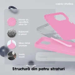 Husa iPhone 15 Plus Casey Studios Premium Soft Silicone Roz 