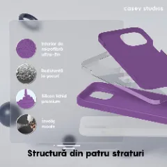 Husa iPhone 15 Pro Casey Studios Premium Soft Silicone Light Purple 
