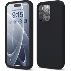 Husa iPhone 15 Pro Casey Studios Premium Soft Silicone Negru 