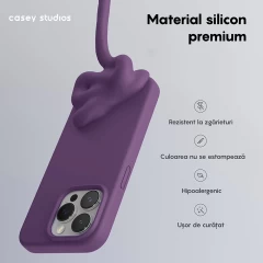 Husa iPhone 15 Pro Max Casey Studios Premium Soft Silicone Light Purple