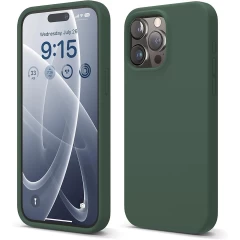 Husa iPhone 15 Pro Max Casey Studios Premium Soft Silicone Webster Green 