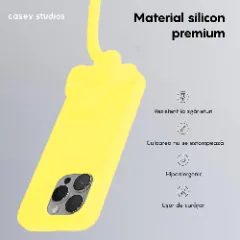 Husa iPhone 15 Pro Max Casey Studios Premium Soft Silicone Galben