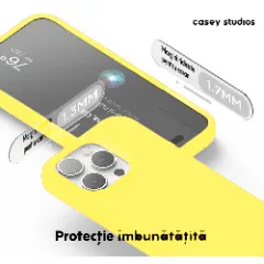 Husa iPhone 15 Pro Max Casey Studios Premium Soft Silicone Galben