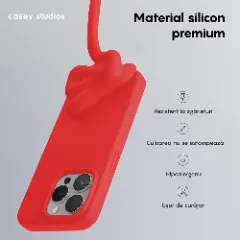 Husa iPhone 15 Pro Max Casey Studios Premium Soft Silicone Rosu