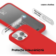 Husa iPhone 15 Pro Max Casey Studios Premium Soft Silicone Rosu