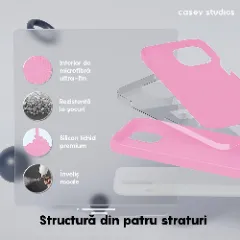 Husa iPhone 15 Pro Max Casey Studios Premium Soft Silicone Roz