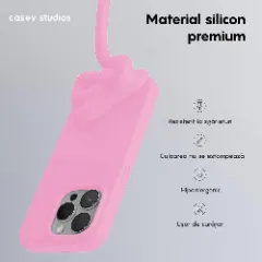 Husa iPhone 15 Pro Max Casey Studios Premium Soft Silicone Roz