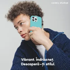 Husa iPhone 15 Pro Max Casey Studios Premium Soft Silicone Turcoaz