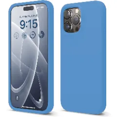 Husa iPhone 15 Pro Max Casey Studios Premium Soft Silicone Cadet Blue 