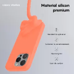 Husa iPhone 15 Pro Max Casey Studios Premium Soft Silicone Nectarine