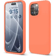 Husa iPhone 15 Pro Max Casey Studios Premium Soft Silicone Nectarine 