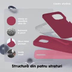 Husa iPhone 15 Pro Max Casey Studios Premium Soft Silicone Burgundy