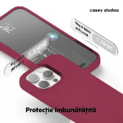 Husa iPhone 15 Pro Max Casey Studios Premium Soft Silicone Burgundy