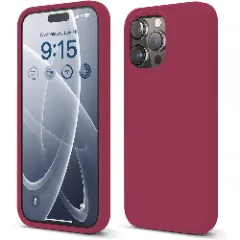 Husa iPhone 15 Pro Max Casey Studios Premium Soft Silicone Burgundy 