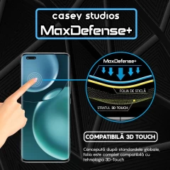 Folie Sticla CASEY STUDIOS compatibila cu Honor Magic 4 Pro, Full Glue, Duritate Militara, Ultra HD, Anti Zgarieturi, Anti Amprente, Anti Socuri, Margini Negre Negru