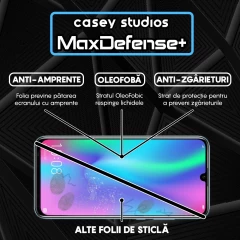 Folie Sticla CASEY STUDIOS compatibila cu Huawei Honor 10 Lite / Honor 20 Lite / P Smart 2019 / P Smart Plus 2019, Full Glue, Duritate Militara, Ultra HD, Anti Zgarieturi, Anti Amprente, Anti Socuri, Margini Negre Negru