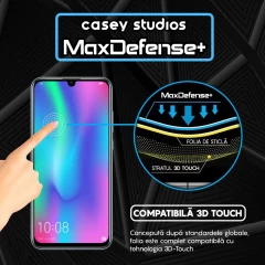 Folie Sticla CASEY STUDIOS compatibila cu Huawei Honor 10 Lite / Honor 20 Lite / P Smart 2019 / P Smart Plus 2019, Full Glue, Duritate Militara, Ultra HD, Anti Zgarieturi, Anti Amprente, Anti Socuri, Margini Negre Negru