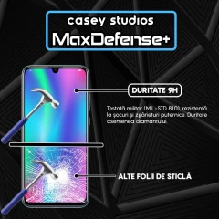 Folie Sticla CASEY STUDIOS compatibila cu Huawei Honor 10 Lite / Honor 20 Lite / P Smart 2019 / P Smart Plus 2019, Full Glue, Duritate Militara, Ultra HD, Anti Zgarieturi, Anti Amprente, Anti Socuri, Margini Negre Negru