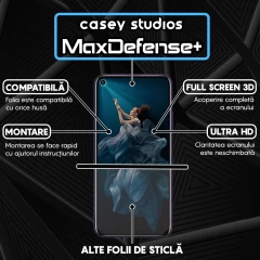 Folie Sticla CASEY STUDIOS compatibila cu Huawei Honor 20 / Honor 20 Pro / Mate 30 Lite / Nova 5T, Full Glue, Duritate Militara, Ultra HD, Anti Zgarieturi, Anti Amprente, Anti Socuri, Margini Negre Negru