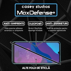 Folie Sticla CASEY STUDIOS compatibila cu Huawei Honor 9A / Huawei Y6p, Full Glue, Duritate Militara, Ultra HD, Anti Zgarieturi, Anti Amprente, Anti Socuri, Margini Negre Negru
